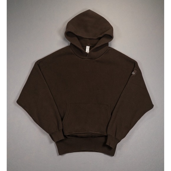 ALO Yoga Tops - Alo Yoga Ribbed Knit Hoodie Espresso Brown Oversized Sweater XS/TP